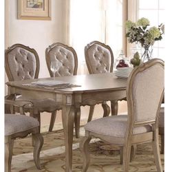 Brand New Dining Table Antique Taupe Furniture 76" - 94"W x 44"D x 30"H - 154lbs Take Now With Down Pay Biweekly, Monthly, New in Box
