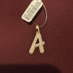 10k Pendant “A” with Diamonds 