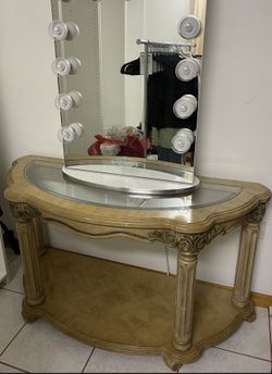 Oak Wood Console Table