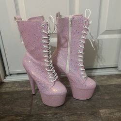 Pink Glitter Heels
