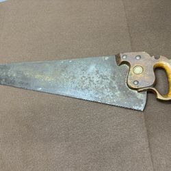 Antique Hand Saw Warranted Superior Primitive Rustic Farmhouse Carpenter Tool