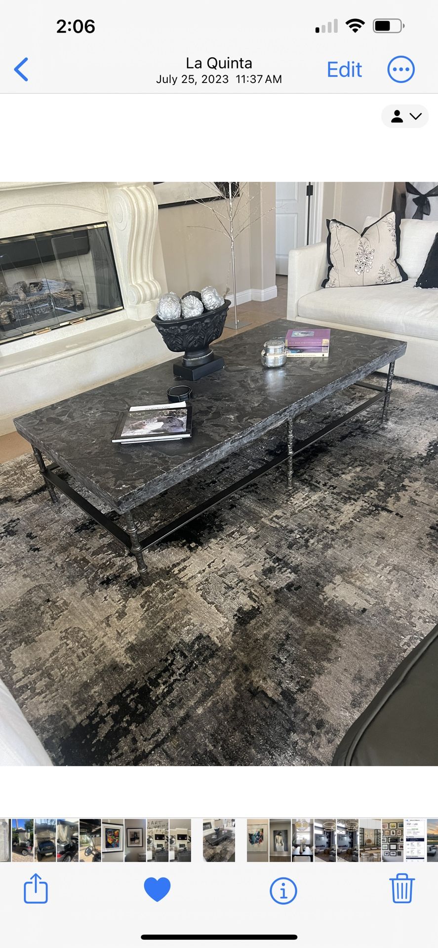 Stunning Restoration Hardware Blue Stone Coffee Table