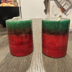 Set Of Two Holiday Candles 