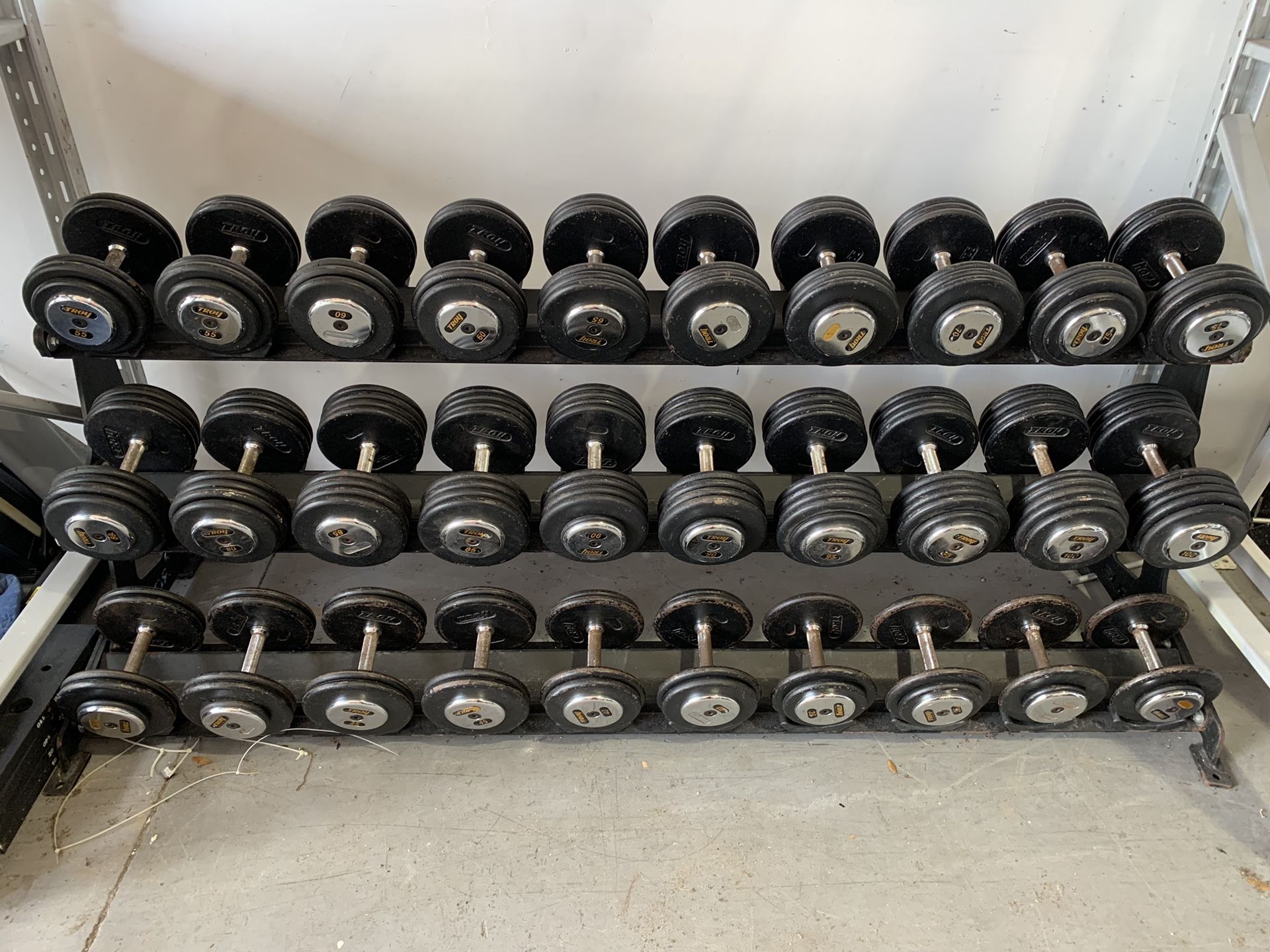 5-100 lb Troy Commercial Dumbbell Set