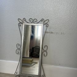 Silver Old School Bedroom Mirror