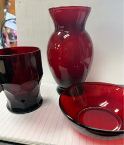 Depression era red glassware