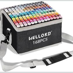 Alcohol Markers, 168 Colors Dual Tip Permanent Art Markers for Drawing,for Adult Coloring, Alcohol,