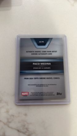2026 Topps Chrome Marvel Paco Medina Comic Book Artist Auto