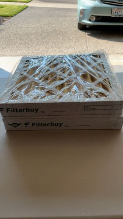 $6   Two (2) New Furnace & HVAC Air Conditioner Air Filters by Filterbuy  Merv 11 —-13.25 X 13.25 X 2