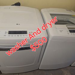 Lg Washer And  Electric Dryer 