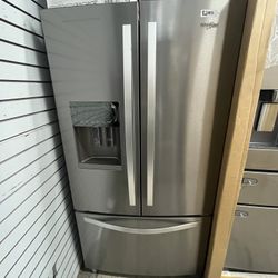Whirlpool French Door Refrigerator Stainless Steel 36” Wide