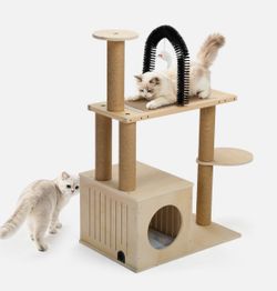 Cat Tree with Scratching Posts, Cat Condo Perch