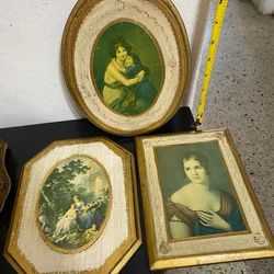 COLECCIÓN DE CUADROS ANTIGUO DE MADERA ITALIANO