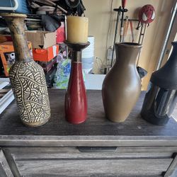 4 Jarrones En Buenas Condiciones Medidas 13 Y 16 Inches 