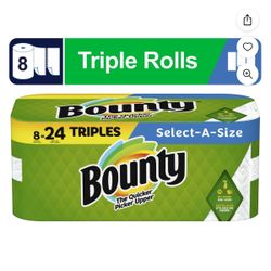 Bounty Select-a-Size Paper Towels, 8 Triple Rolls, White