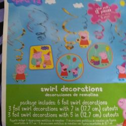 Peppa Pig Swirl Party Decorations 12pc 