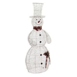 Alpine 71" (6 ft) Pre-Lit Gold Wire Snowman – 100 Warm White LEDs, Timer