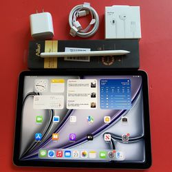 Apple IPad Air 11” ( M2 chip / 2024  Model) 128GB  with pen, keyboard case & Accessories 