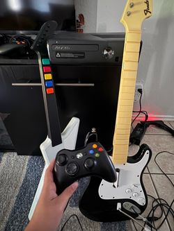 Xbox with guitars