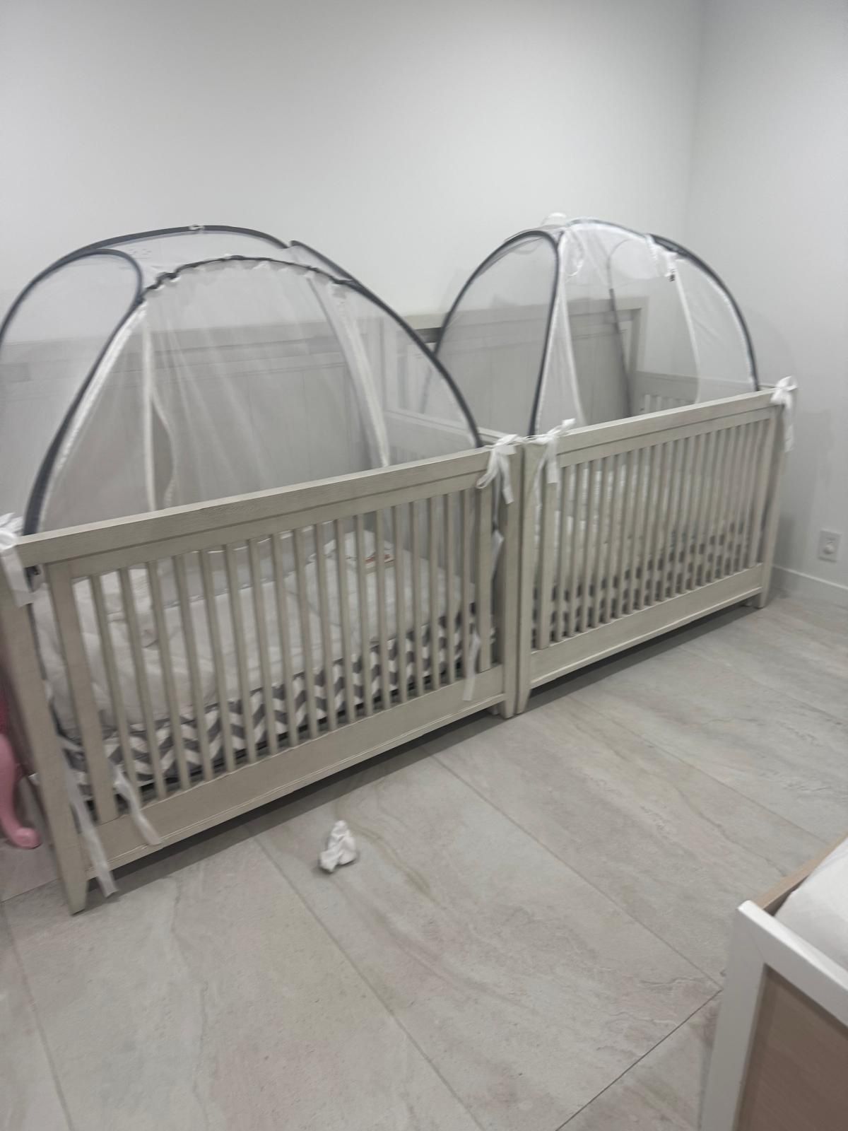 Baby Cribs (2) Dresser With Changing Station Set 