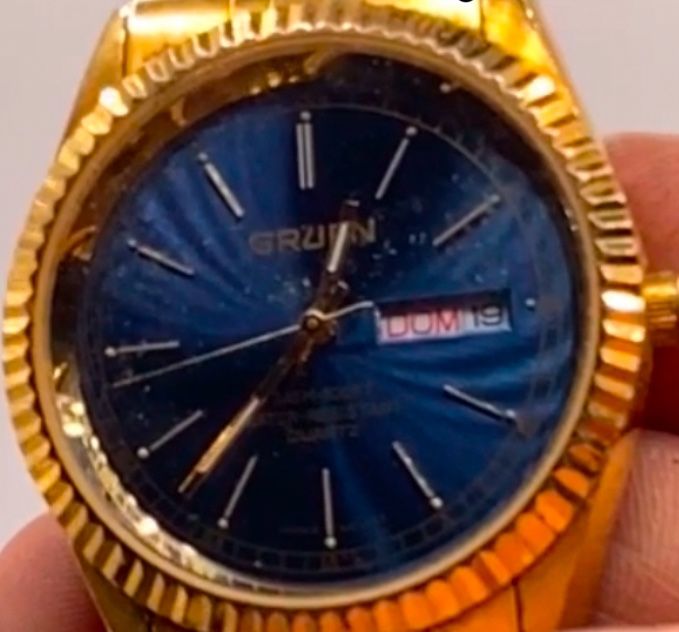 Gruen Fluted Bezel Spanish Day Day Wheel