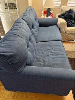 FREE Blue Fabric 3-Seat Sofa