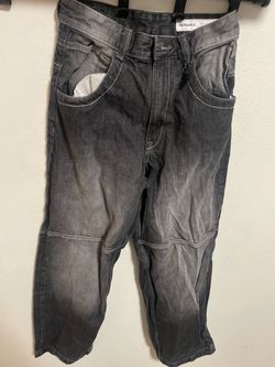 Bershka Men’s Relaxed Black & Grey Washed Jeans Size 28