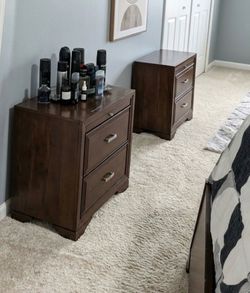 Dark Brown Nightstand Set of 2