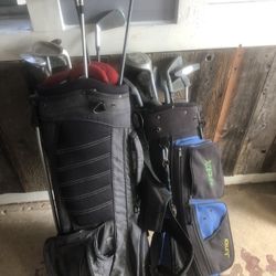 2 Golf Bags And Golf Clubs