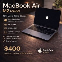 MacBook Air M2 (2022) Midnight – 13.6” – AppleCare+