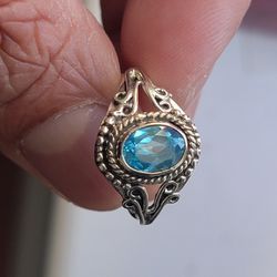 aquamarine ring sterling silver size 7.5