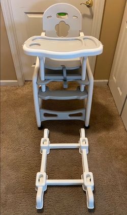 INFANS 5 in 1 Baby High Chair, Convertible Toddler Table Chair Set, Rocking Chair, Multi-Function Seat with Lockable Universal Wheels, Adjustable Seat