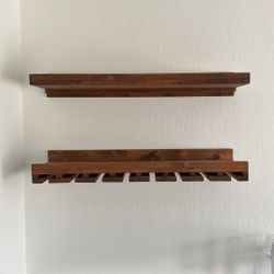 Floating Wood Bar Shelves