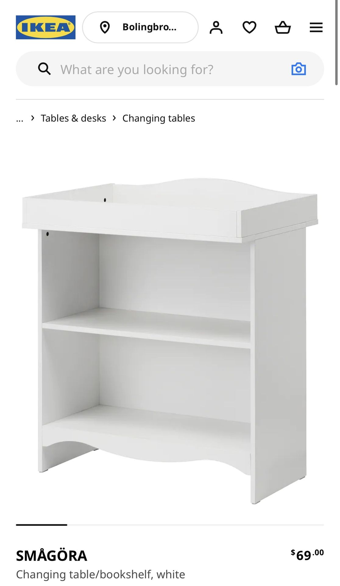 Ikea Changing Table “SMAGORA” (white color, Great Condition)