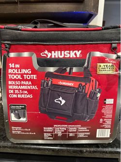 Husky 14” Rolling Tote Tool Bag