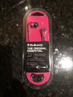 SKULLCANDY INK’D PINK/BLACK EARBUDS NEW