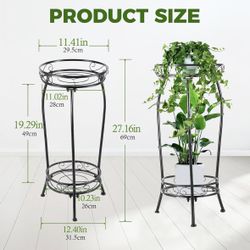 2 tier metal plant stand