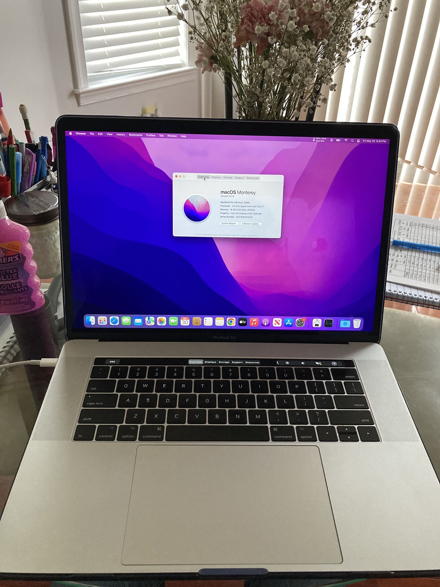Pre-owned Apple MacBook Pro Core i7 15" Touch/Late 2016 Retina Display