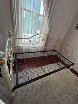 Vintage brass and metal daybed