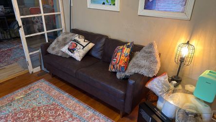 Serta® RTA Monaco Bonded Leather Sofa, 77"W, Brown