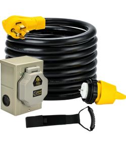50 Amp 20FT Generator Cord and Power Inlet Box Combo Kit NEMA 14-50P Male to ...