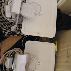 2 White Square POS Terminal For iPad w/ Card Reader And Dock IOB No Till