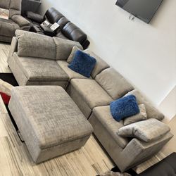 Spring Blowout Sale. Ibiza Gray Sectional With Ottoman Only $899. Easy Finance Option. Same-Day Delivery.