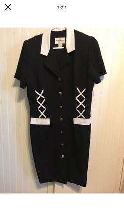 Vintage Danny & Nicole black and white dress size 12P
