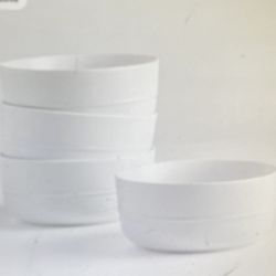 Set Of 4 New Large Crate & Barrel Noddle Soup/Cereal Bowls Designed By Aaron Pronunciation