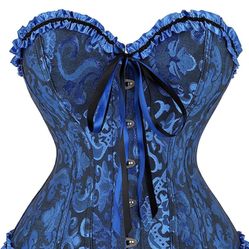 Electric Blue Corset - Size L-3XL - Perfect For Halloween