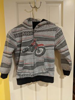 Always Grounded - Boys Sz 7 Gray Hoodie Thick Fleece Lining, Zips, Front pockets