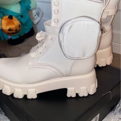Beige Ego Combat Boot Size 8 Women’s