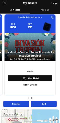 Invasión Tropical Concert 2 Tickets