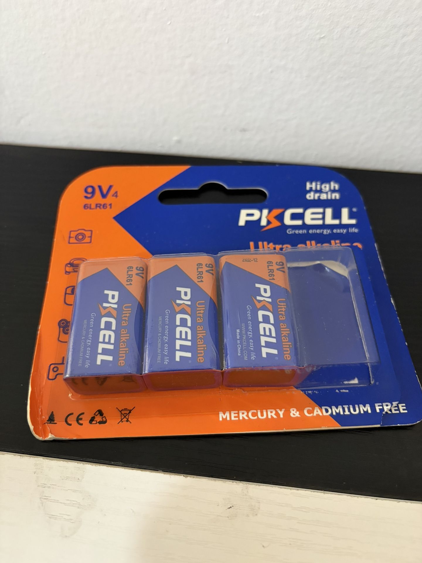 PILOCEL 9V Batteries (6LR61) 3pcs